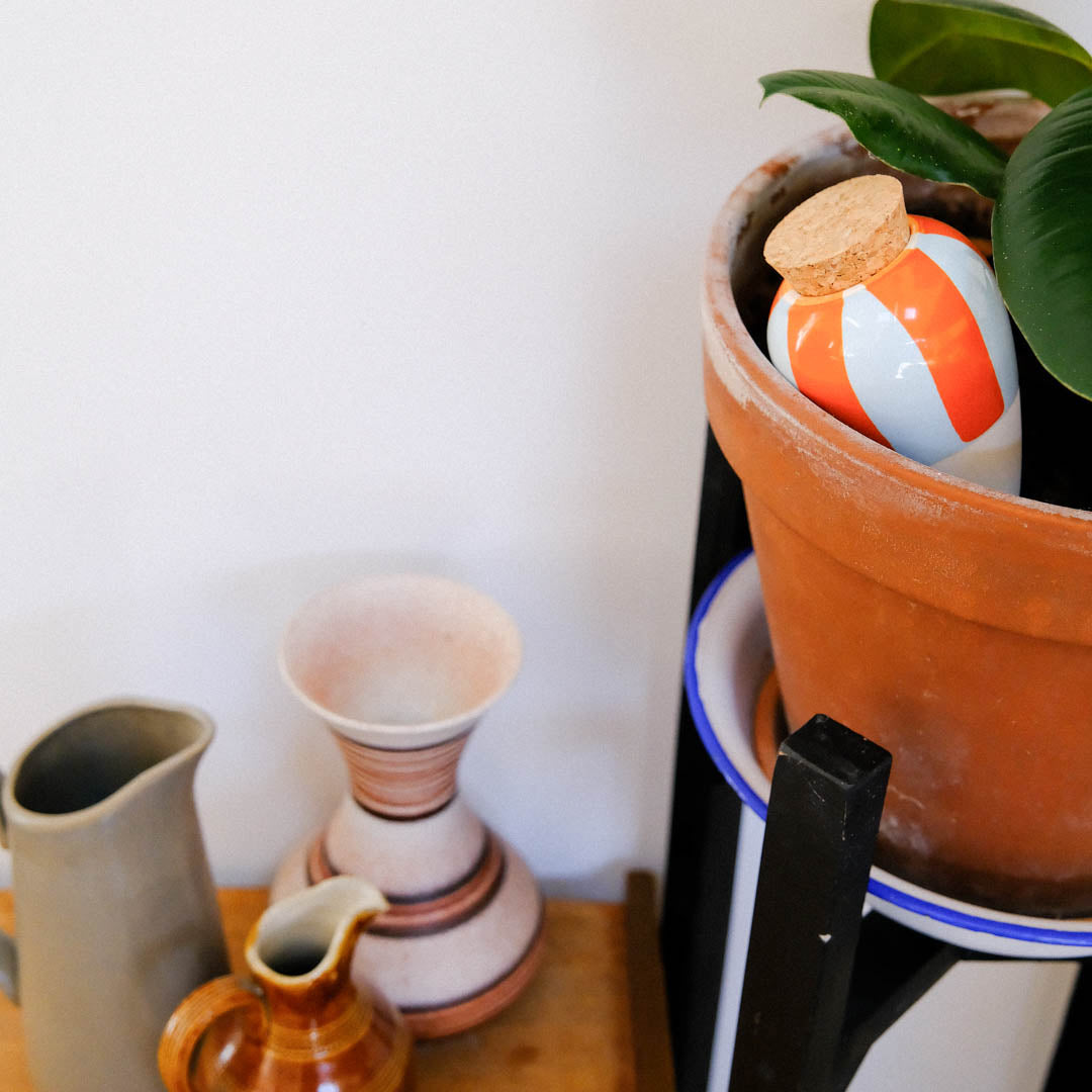 Olla - Rayé orange et bleu