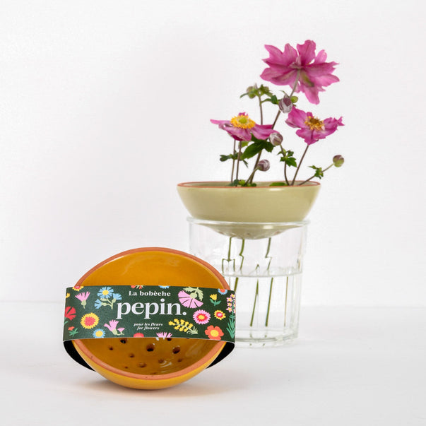 Flower bobeche - Mustard yellow