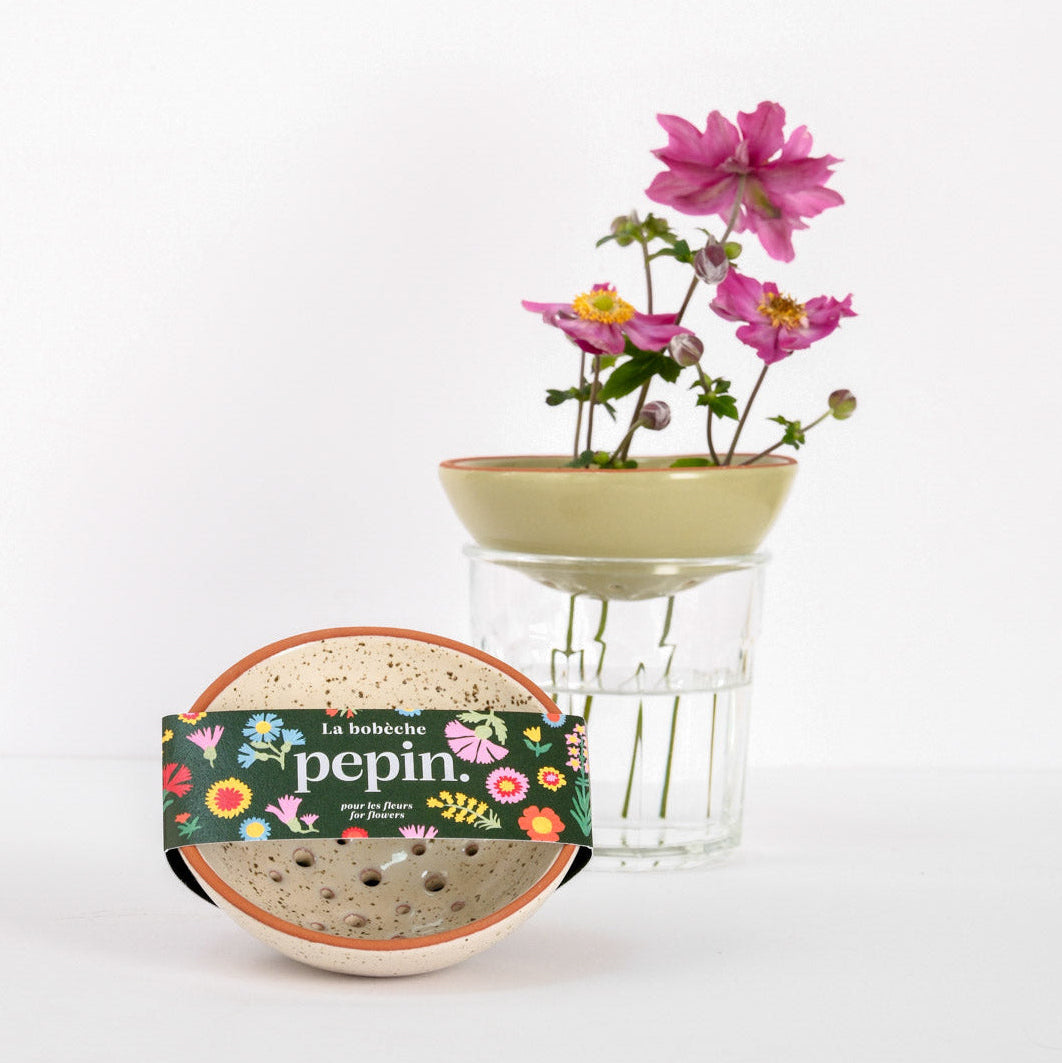 Flower bobèche - White speckled