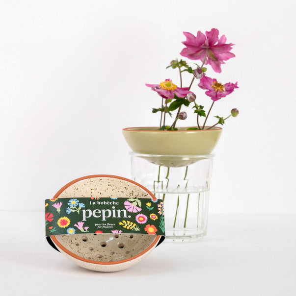 Flower bobèche - White speckled