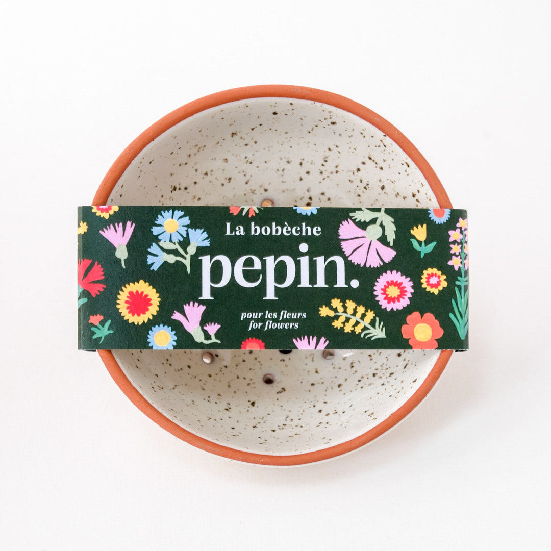 Flower bobèche - White speckled