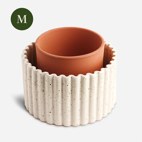 Pot autonome Paula - Blanc grainé