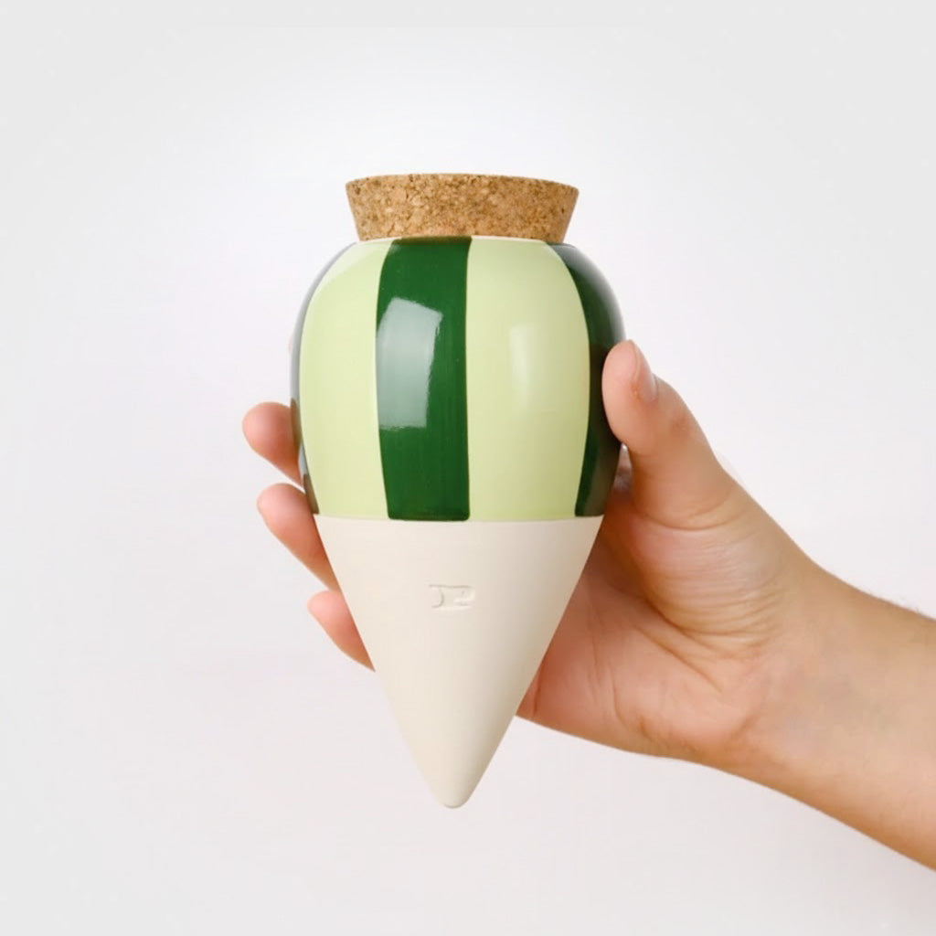 Olla - Green and green striped